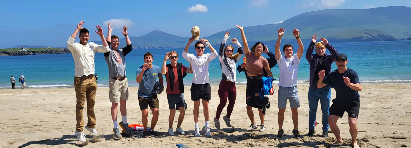 Students on the beach