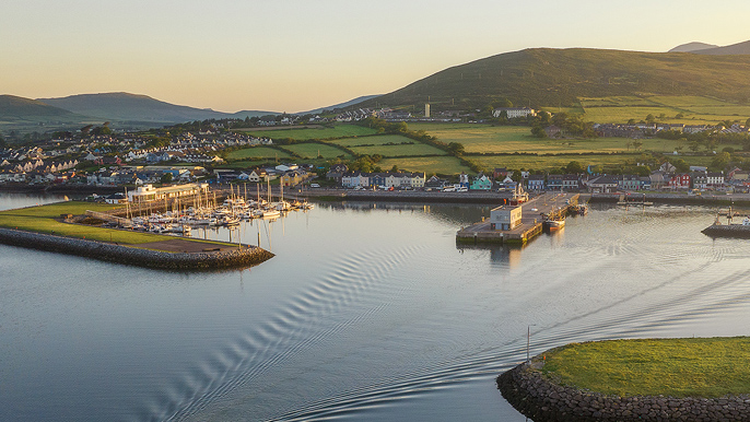 Aerial view of Dingle Harbour